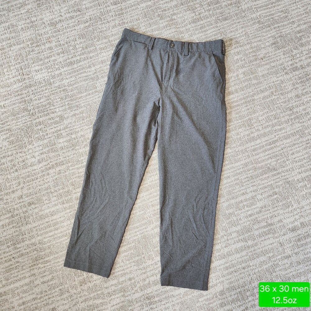 Coolibar men's Sun Protection Avalos Travel Pants Heather Gray size 36 x 30